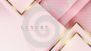 Luxury pink pastel abstract background combine with golden lines element , Illustration from vector about modern template deluxe