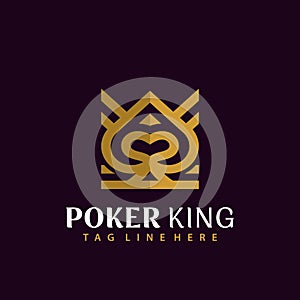 Luxury Poker King Logo Design, Abstract Logos Designs Vector Concept for Template
