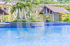 Luxury pool in a hotel, resort leisure time,