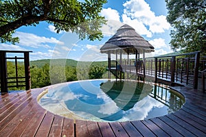 luxury pool, South Africa Kwazulu natal, luxury safari lodge in the bush