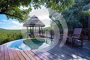 luxury pool, South Africa Kwazulu natal, luxury safari lodge in the bush