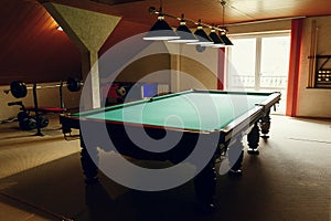 Luxury pool table at recreation room in rehabilitation centre in