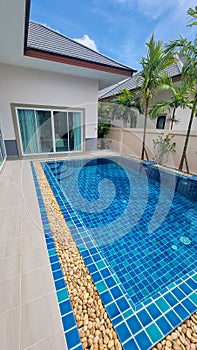 Luxury pool villa with tropical garden