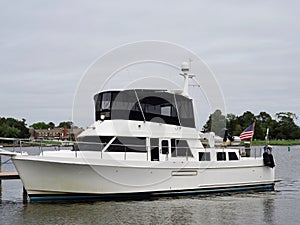 Luxury Power Yacht at Dock