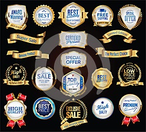 Luxury premium golden badges and labels