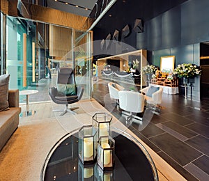 Luxury private lobby in a hotel, Entrance and reception