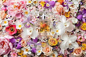 Luxury product in glass  fragrance development showcased in essential oil therapy and product photography