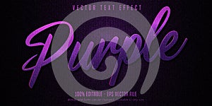 Luxury purple editable text effect on black canvas background