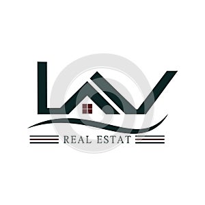 Luxury Real estate logo design. LAV letters logo vector images. Luxury Property, building logo design. Stay house logo design photo