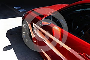 Luxury red car view