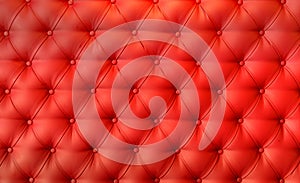 Luxury red leather cushion close-up background