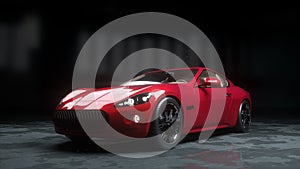 Luxury red sport car . realistic 3d rendering.