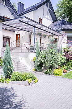 Luxury residence with front stairs