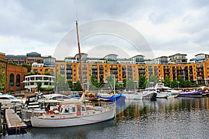 Luxury residential area St. Katharine Docks Marina London
