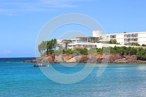 Luxury resort on coastline of Guadeloupe