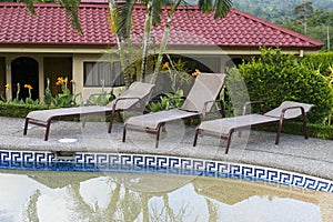 Luxury Resort Hotel and Swimming Pool Lounge Area