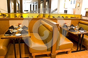 Luxury restaurant with comfortable seatings photo