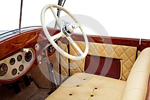 Luxury retro car interior