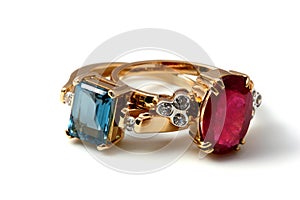 Luxury rings topaz pair