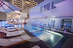 Luxury rooftop pool in Asia photo