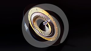 Luxury roulette gold and black on black background. 3D rendering photo