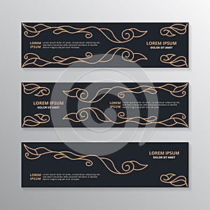 Luxury Royal Banner Template Elegant Ornament for Restaurant, Royalty, Boutique, Cafe, Hotel, Heraldic, Jewelry, Fashion and web