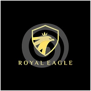 Luxury Royal eagle logo, Eagle Shield with crown logo design