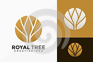 Luxury Royal Tree Logo Vector Design. Abstract emblem, designs concept, logos, logotype element for template