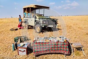 Luxury safari breakfast