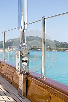Luxury sail boat parts detail