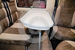 Luxury salon of comfortable camper motor home van