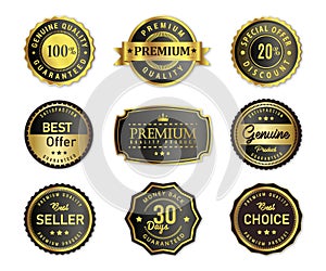 Luxury seal labels set stock vector