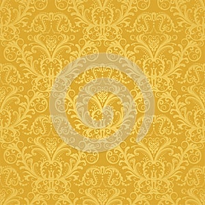 Luxury seamless golden floral wallpaper