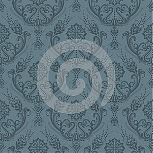 Luxury seamless grey floral wallpaper