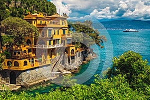 Luxury seaside villa with amazing view, Portofino resort, Liguria, Italy
