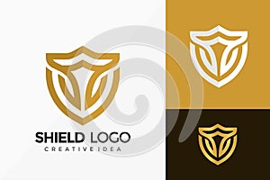 Luxury Shield Safe Logo Vector Design. Abstract emblem, designs concept, logos, logotype element for template
