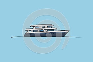 Luxury Ship journey transportation vessel vector illustration. Sea transportation objects icon concept. Ocean transportation ship