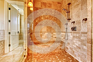 Luxury shower in master bathroom.