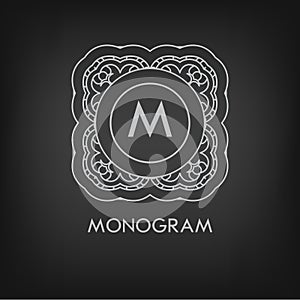 Luxury,simple and elegant monochrome monogram