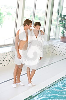 Luxury spa - young sportive couple relax photo