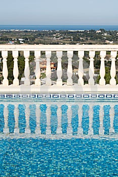 Luxury spanish villa swimming pool with the sea view