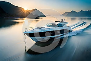 A luxury speed boat on the sea hollyday Ai generated