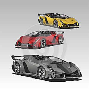 Luxury sport car colour illustration vector