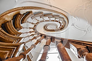 Luxury staircase. View from bottom