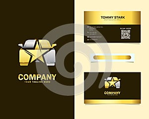 Luxury Star Car Logo Design with Stationery Business Card Templates