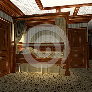 Luxury Stateroom On A Old Luxury Ship