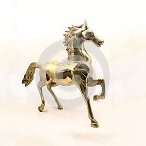 luxury statue of a horse stallion sculpted in gold