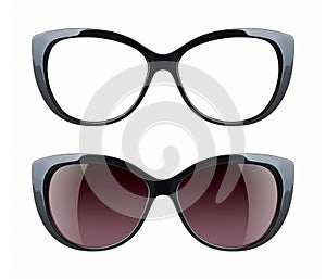 Luxury sunglasses isolated on white background