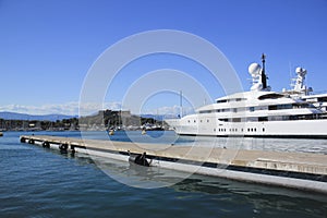 Luxury super yacht antibes harbor french riviera