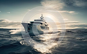 Luxury of superyacht at sea